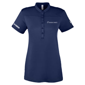 Open image in slideshow, Marina Mike&#39;s - Sales Polo Under Armour Navy w/ Yamaha Logo (Women&#39;s)

